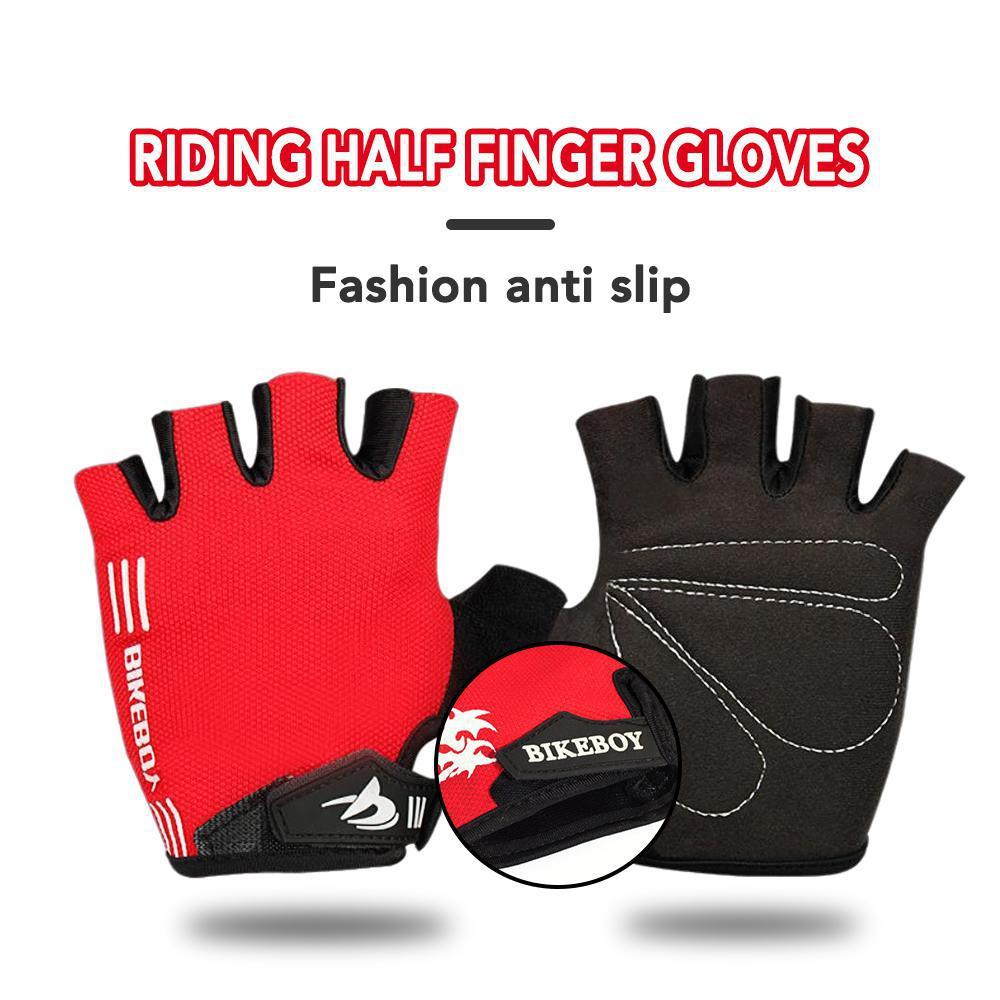 1 Cặp găng tay xe đạp có thể chống trượt nam nam nửa mùa hè chống trượt chống trượt găng tay đạp xe ngoài trời chống trượt Color: Red Size: L