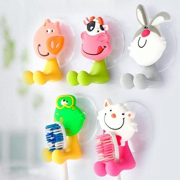 Kẹp Bàn Chải Hình Thú Ngộ Nghĩnh Kệ Đựng Bàn Chải Giá Đỡ Bàn Chải Đánh Răng Hít Tường H159