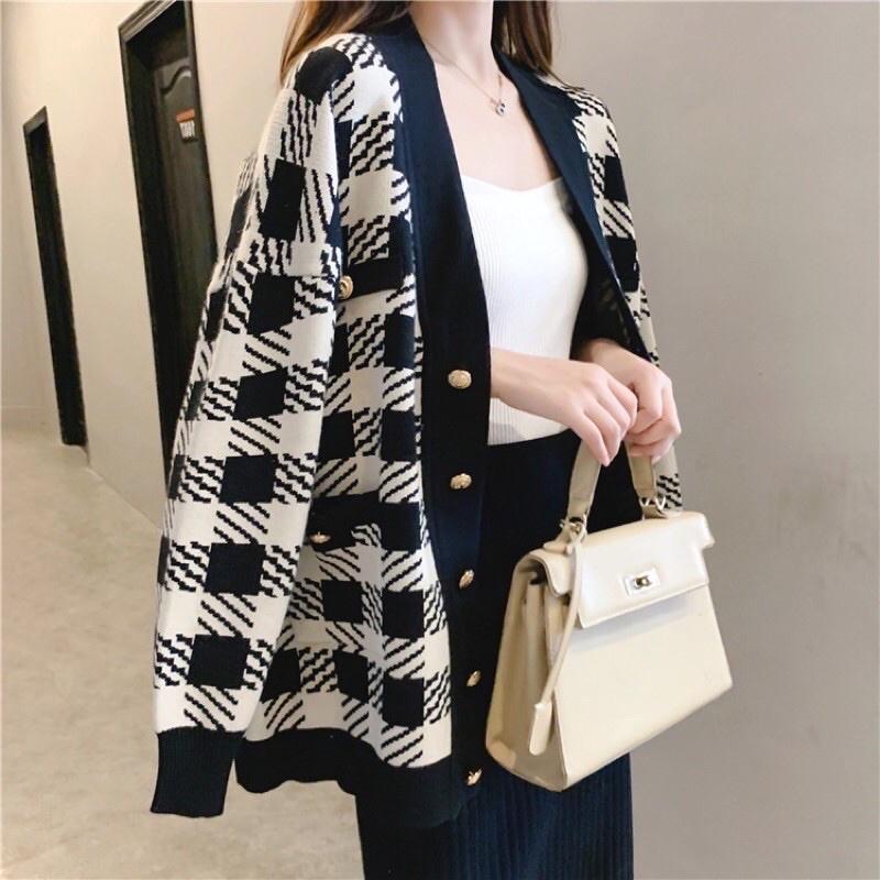 Áo khoác len Bigsize kẻ ô AL115