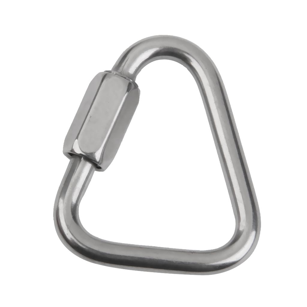 2x2Pieces Triangle Shape Mountain Rock Climbing Stainless Screw Lock Carabiner