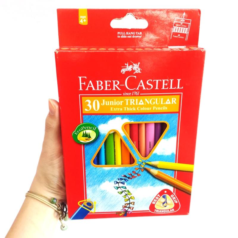 Faber-Castell-11653830-Chì Màu Junior Triangular - 30 Màu Dài + Chuốt