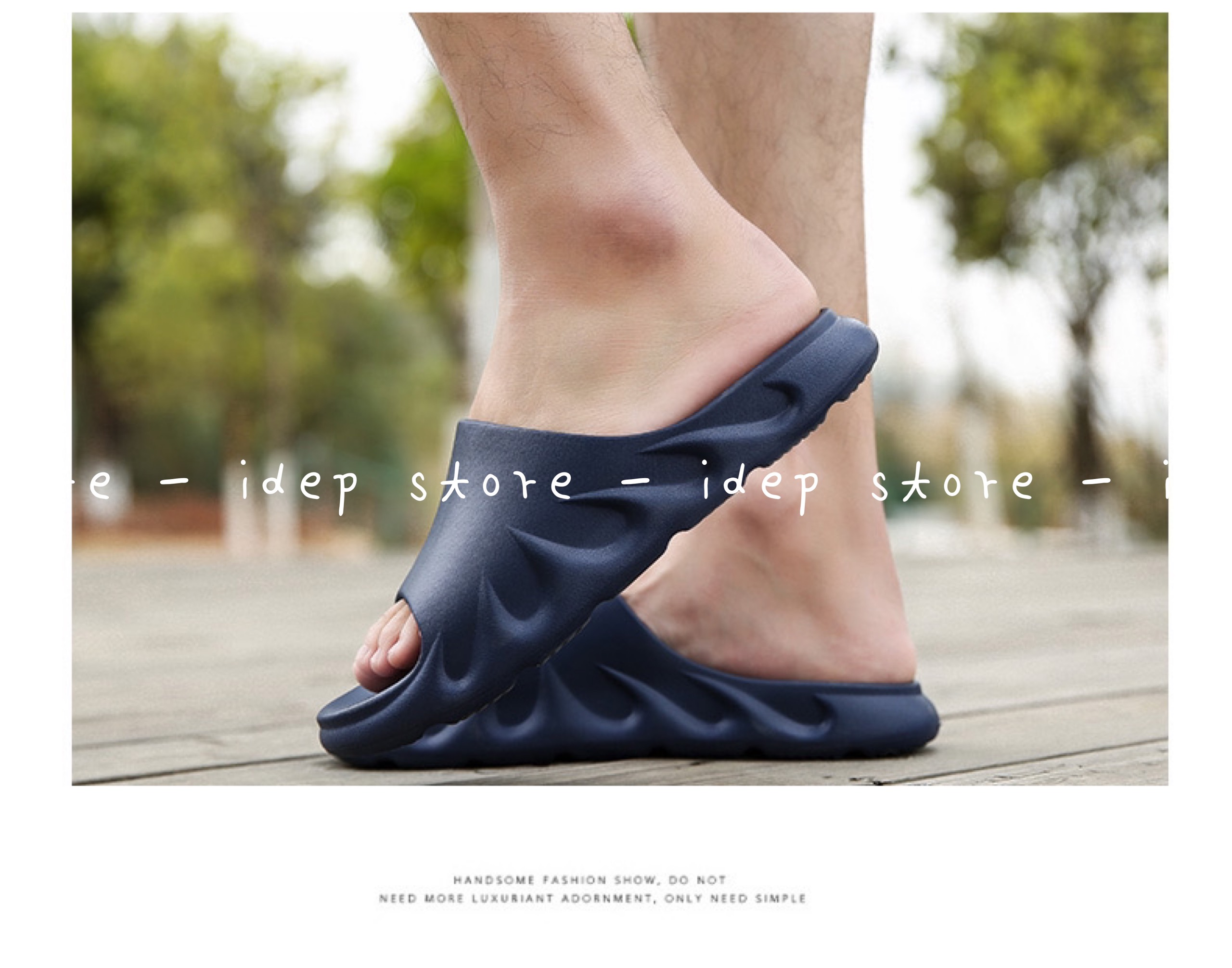 Dép bánh mì nam nữ quai ngang unisex gợn sóng DL130