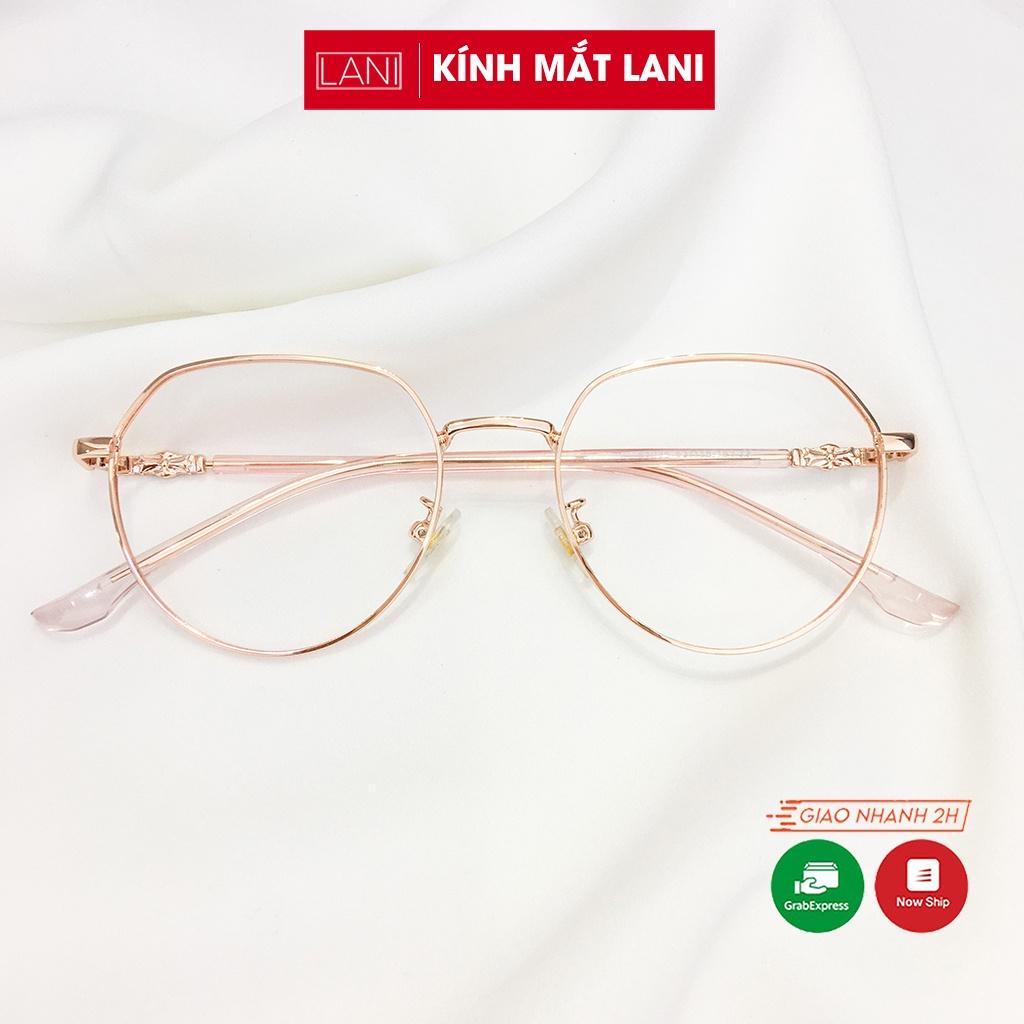 Gọng kính cận nam nữ LANI 61035 kim loại đa giác họa tiết nhiều màu nhận lắp mắt kính có độ theo yêu cầu