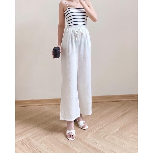 Quần suông nữ culottes đũi chun bụng buộc dây 72q04 by germe