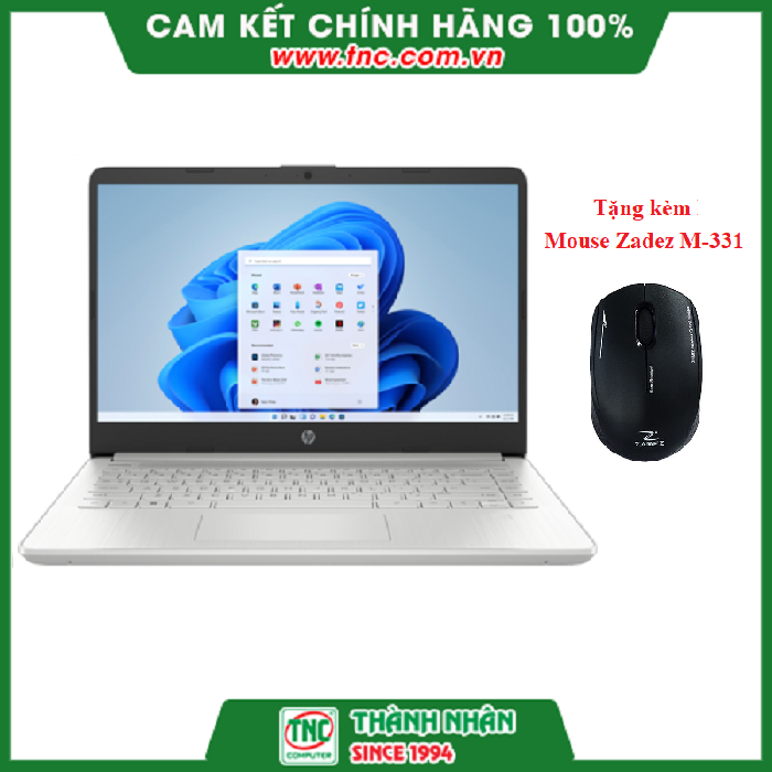 Laptop HP 14s-dq5053TU 6R9M6PA (Bạc) (Tặng chuột Zadez M-331) - Hàng chính hãng