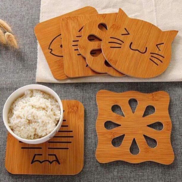 Miếng lót gỗ cách nhiệt bàn ăn, nhà bếp