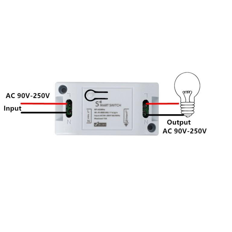 Công Tắc Điều Khiển Bật Tắt Từ Xa Sóng RF 433Mhz RF01