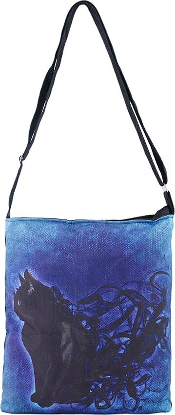 Túi Tote Bags XinhStore Họa Tiết Mèo ToteDC_31 (35 x 30 cm) - Đen Xanh