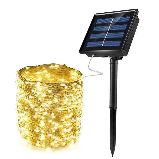 Dây Đèn Led 200 Bóng Dài 22m Với 8 Chế Độ Khác Nhau Dùng Năng Lượng Mặt Trời