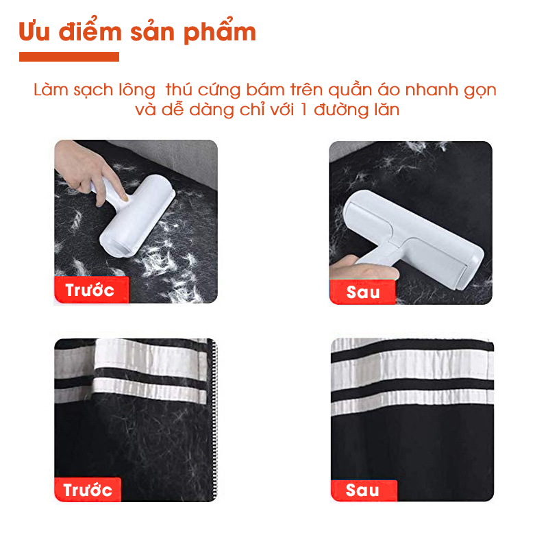 Cây Lăn Lông Tĩnh Điện, Bụi Đa Năng + Tặng Chổi Vệ Sinh