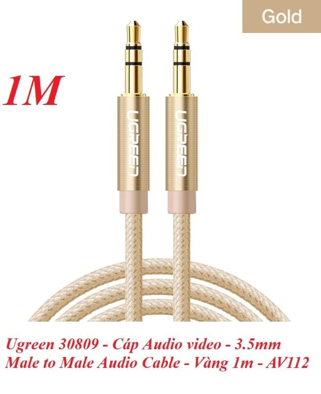 Ugreen UG30809AV112TK 1M màu Vàng Cáp âm thanh 2 đầu 3.5mm dương - HÀNG CHÍNH HÃNG