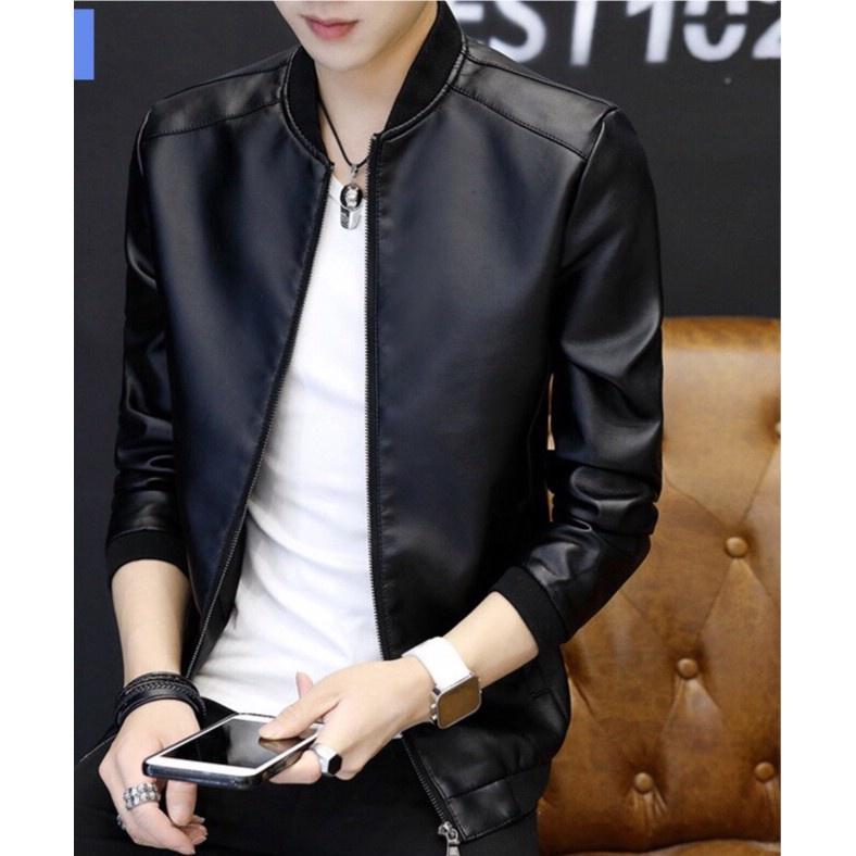 Áo khoác da nam bomber xịn xò cao cấp cho các bạn cool ngầu , bao bảnh KB FASHION