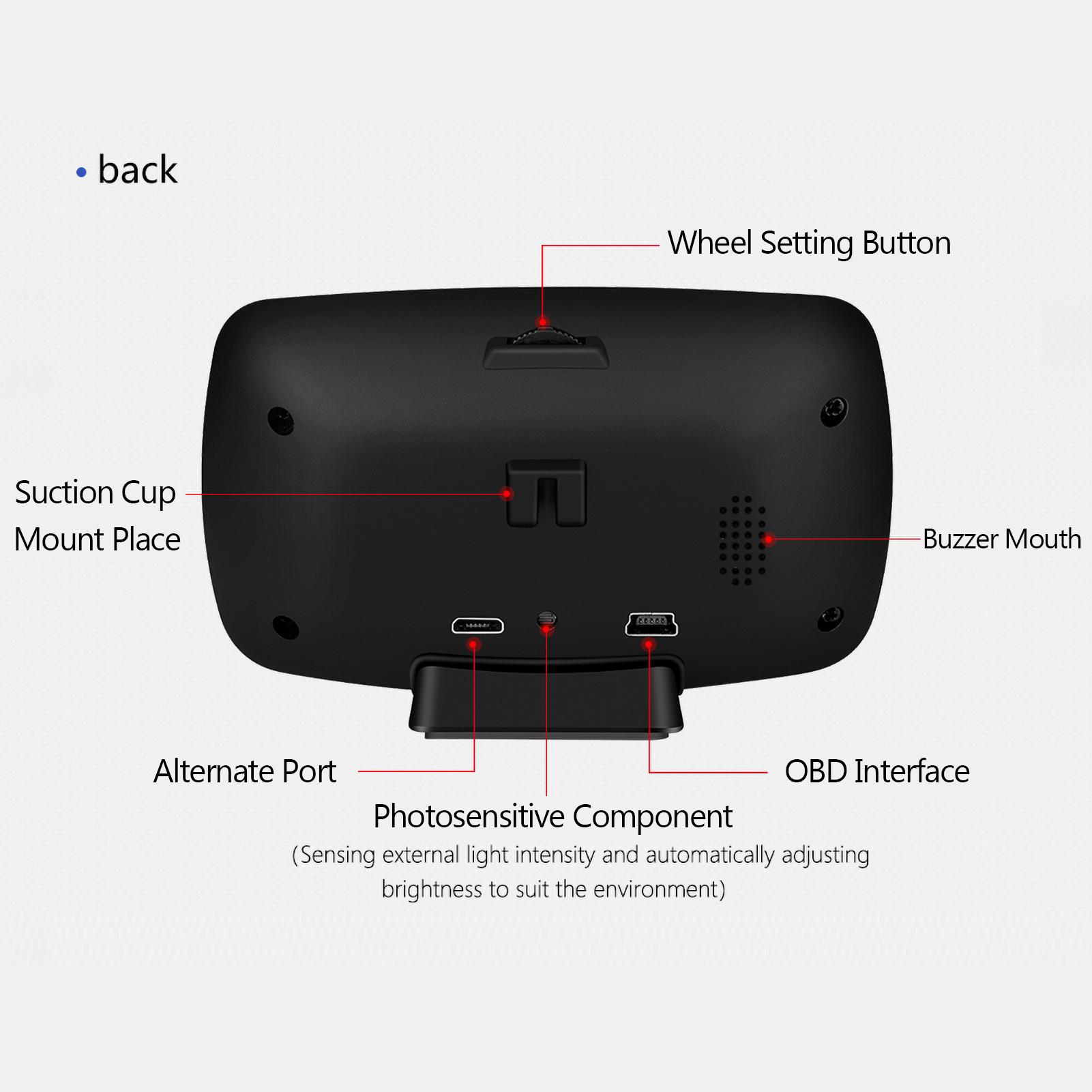 Máy đo tốc độ xe hơi OBD+GPS hệ thống kép màn hình hiển thị LCD hướng lên trên đa năng với 10 kiểu giao diện