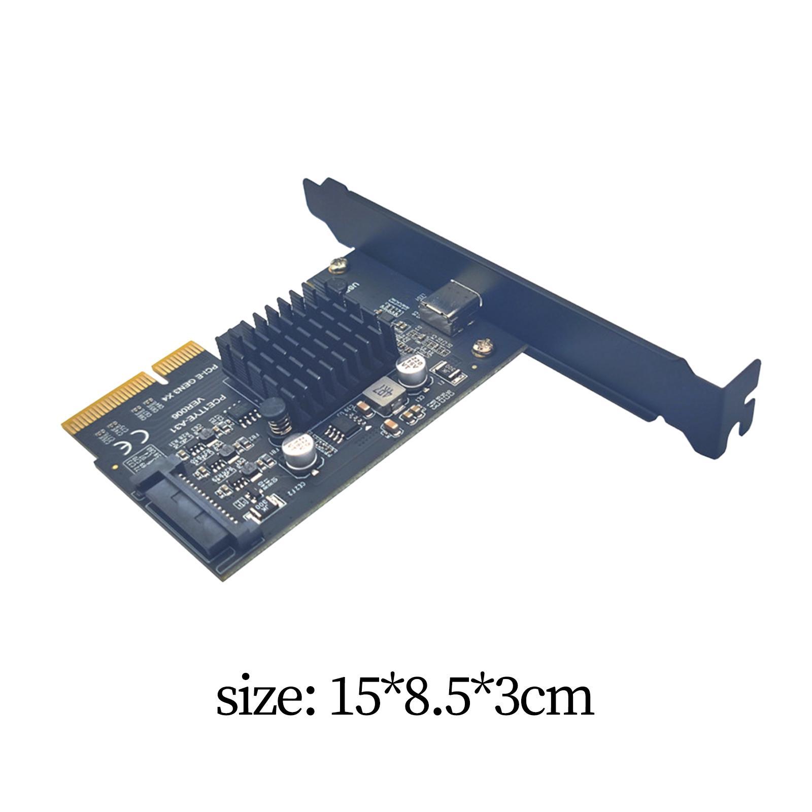 Pci-e 4x to USB3.2 Front Type C Expansion 3.0 Adapter for Desktop Motherboard Durable Replacement