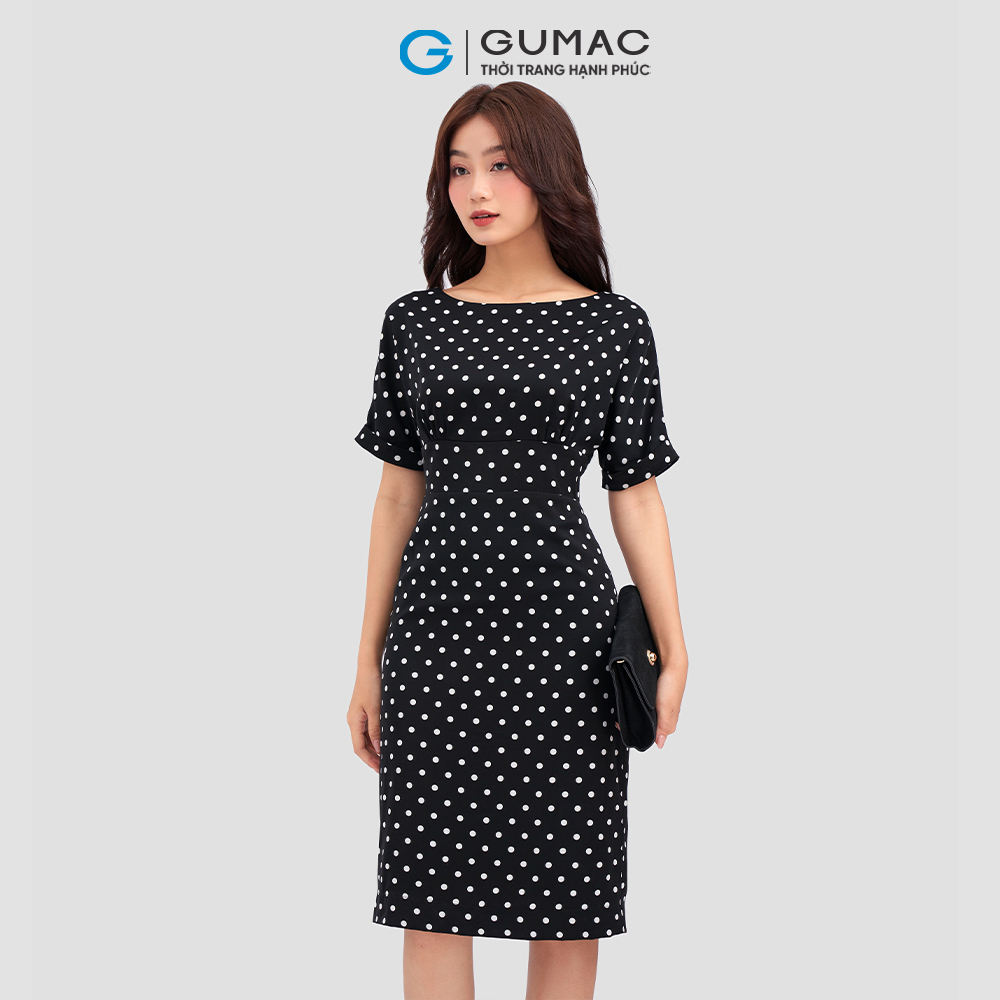 Đầm tay liền thắt nơ DC12053 thời trang GUMAC