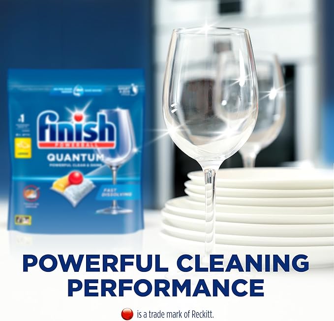 Viên rửa bát Finish Quantum Lemon All in one 64 viên, FINISH QUANTUM ALL IN 1 (64 PACK LEMON)
