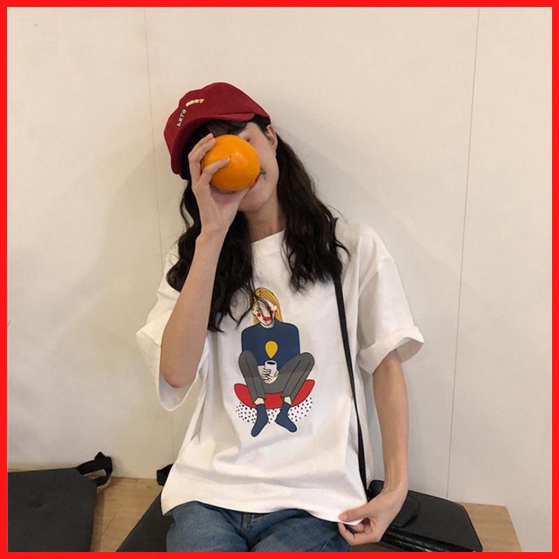 Áo Thun Nữ Unisex Tay Lỡ In Hình Cô Gái Má Đỏ ATN5320 - J.A Shop