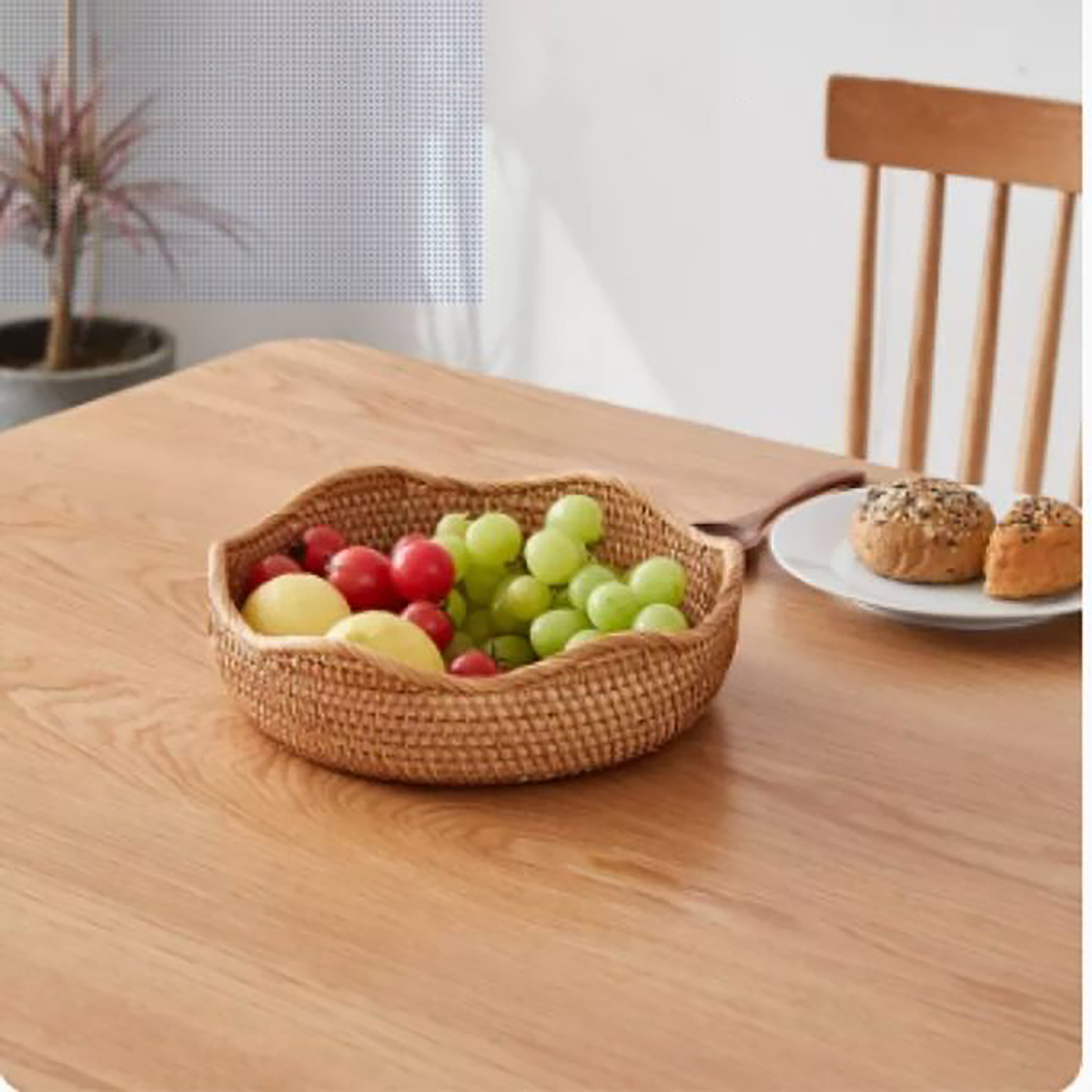 Rổ Đựng Trái Cây, Đồ Khô Chất Liệu Mây Tre Đan Thủ Công, Giỏ Đựng Đồ Decor Nhà Ăn, Phòng Khách