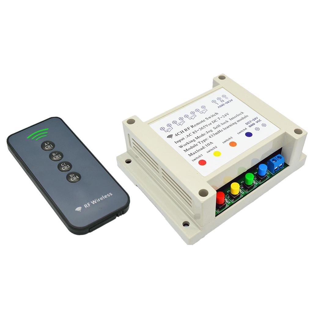4 Key 4 Channel 433MHz Wireless Remote Intelligent  Switch Controller