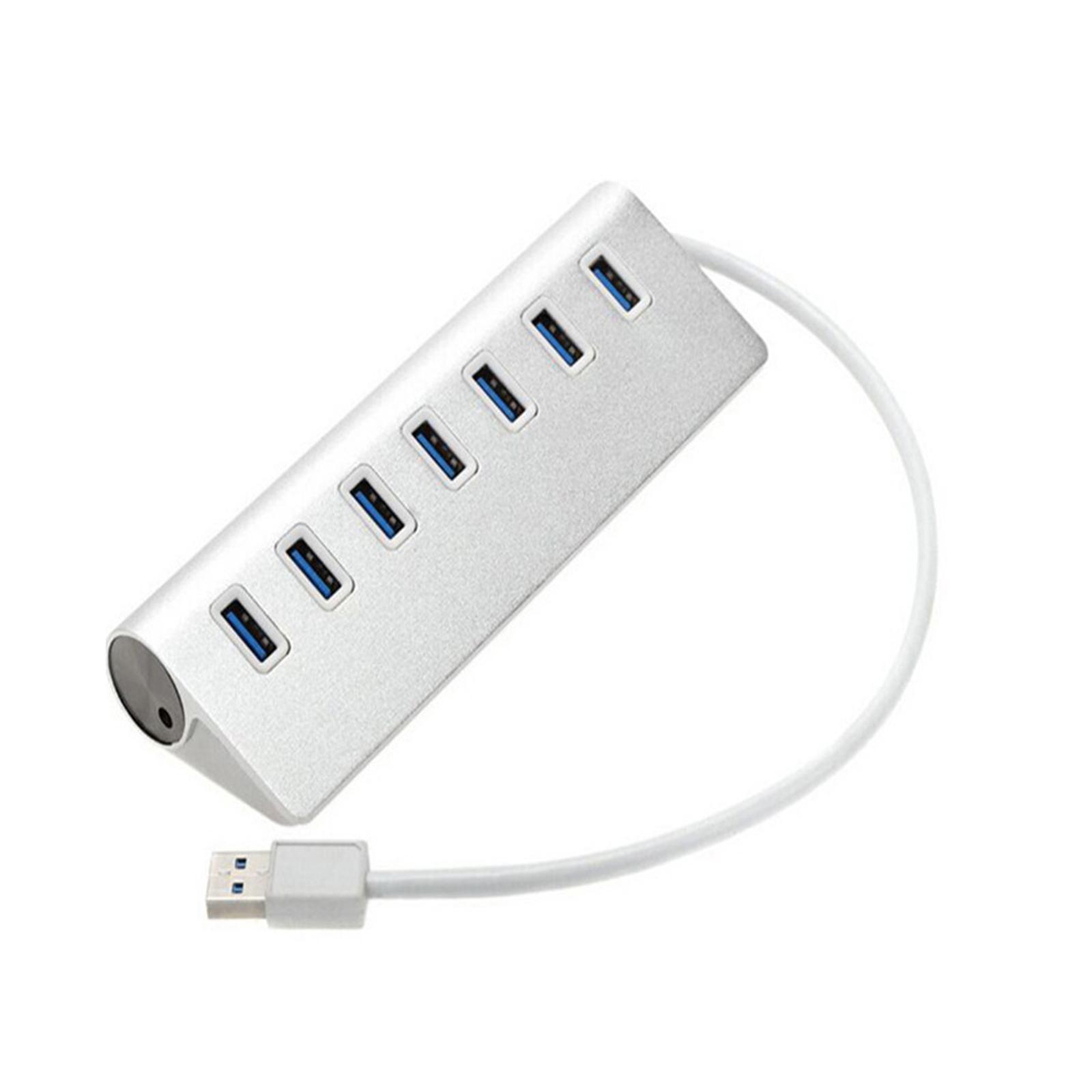 USB HUB 3.0 Splitter 7 Port with Universal 5V AC Adapter for PC Flash Drive