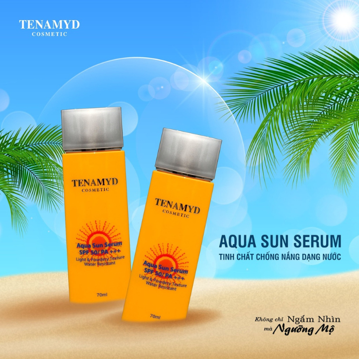 (Combo 3 Hộp) Kem chống nắng dạng nước kiềm dầu Tenamyd Aqua Sun Serum Skincare SPF 50/ PA+++ dành cho da dầu