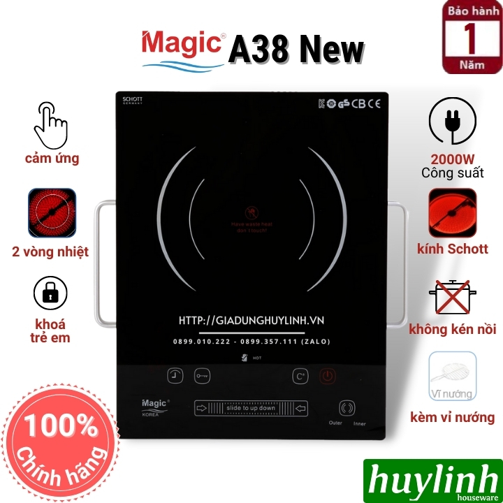 Bếp hồng ngoại đơn Magic Korea A38 New - 2000W - Hàng chính hãng