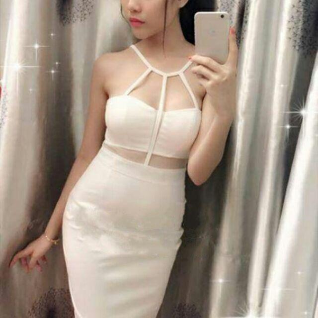 Đầm yếm phối dây ngực