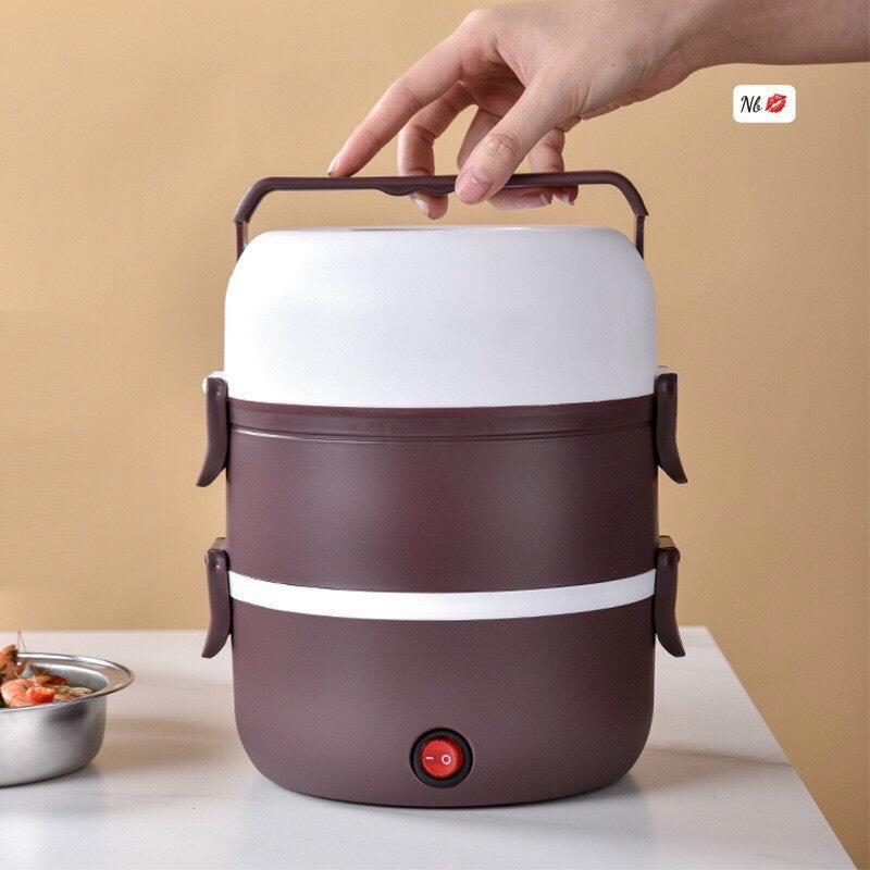 Cặp lồng ủ cơm 3 tầng cắm điện inox tiện dụng