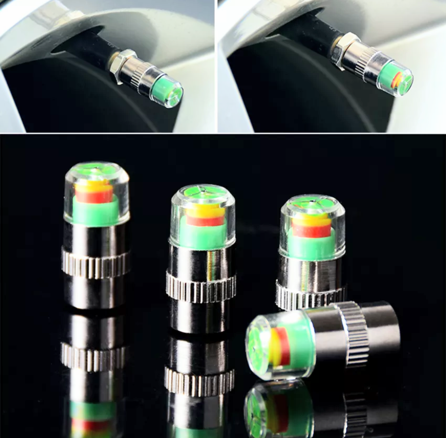 CÔNG NGHỆ MỚI VỚI BỘ 4 NẮP ĐẬY VAN ĐO KIỂM TRA ÁP SUẤT CỦA LỐP XE MÁY XE HƠI ÔTÔ TIỆN DỤNG HÀNG CHUẨN