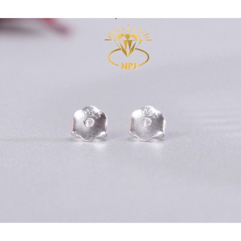 Chốt bạc bông tai giá rẻ , nút bạc bông tai -Bạc Npj