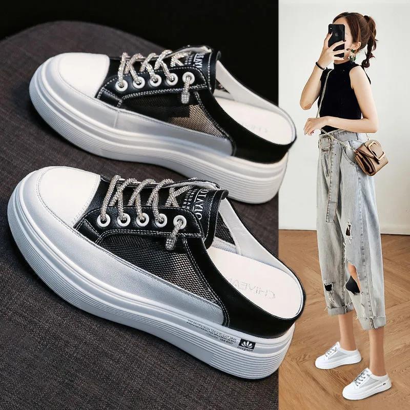 Dép Bít Mũi Đế Dày Tăng Chiều Cao Thời Trang Cho Nữ