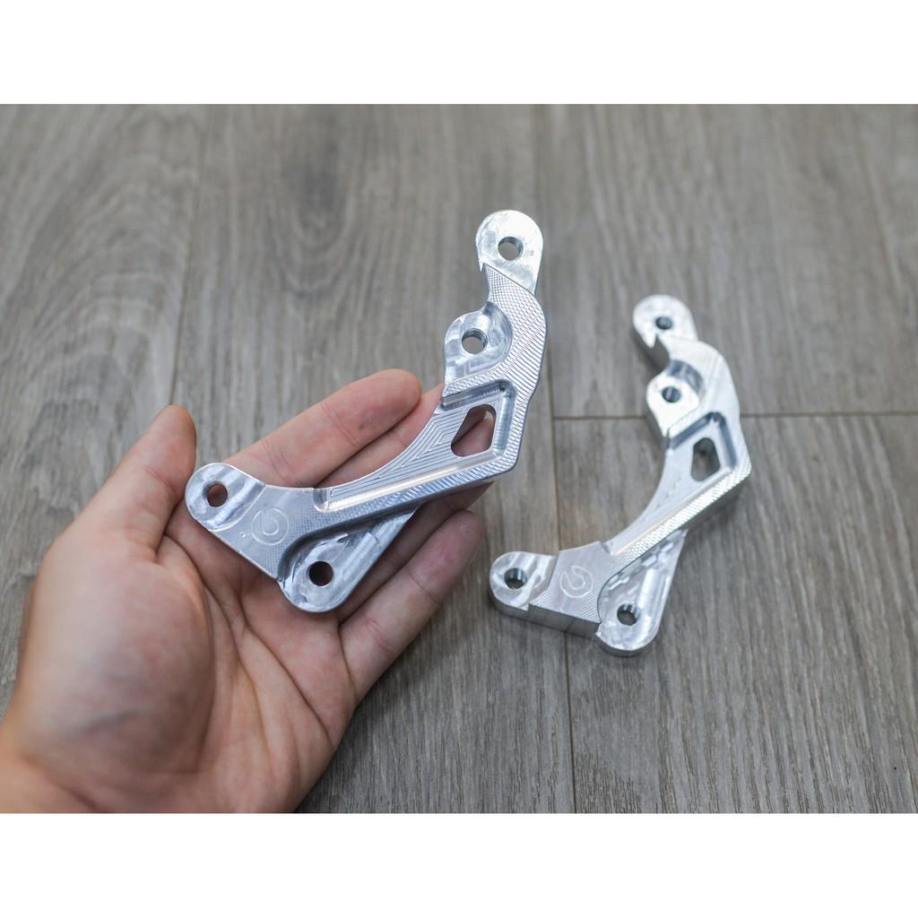 PAD PHANH 2 Pits đối xứng. Pad phanh CNC Nguyên Khối Chắc Chắn, Chuẩn heo và đĩa 245mm.