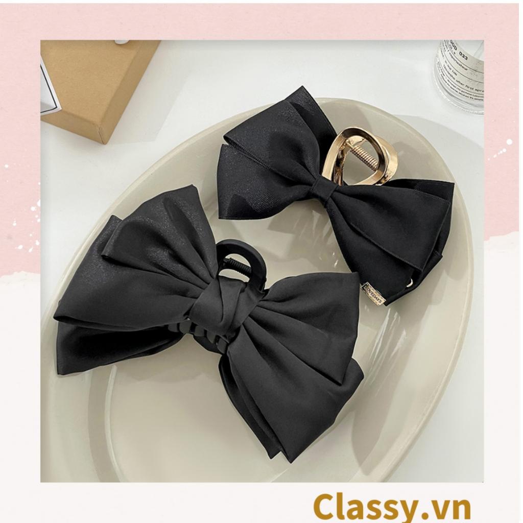 Kẹp càng cua, kẹp tóc Classy đính nơ bảng lớn, dễ tạo kiểu, không gây rụng tóc PK1554