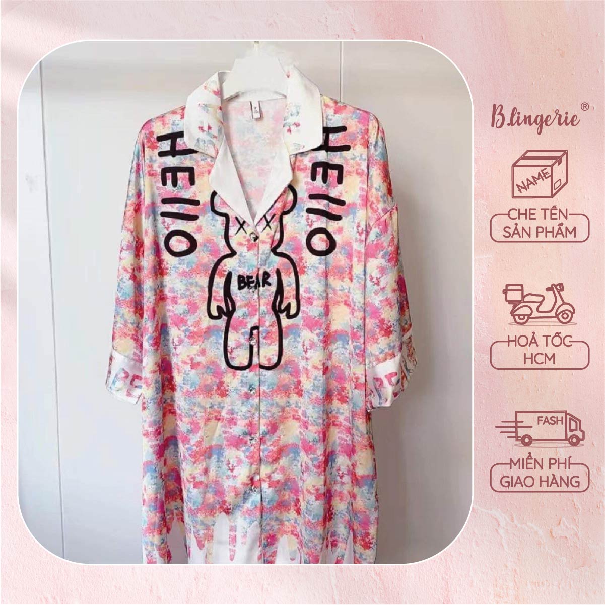 Váy Ngủ Sơmi Nơ To Đáng Yêu - B.Lingerie