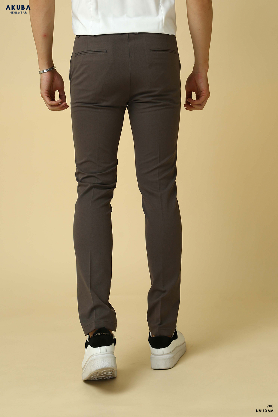 Quần âu kaki nam Akuba ống suông công sở form slimfit vải chống nhăn co giãn nhẹ | 700
