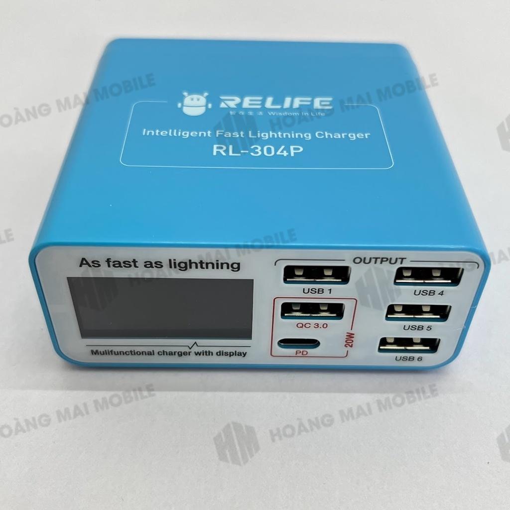 Sạc báo dòng RELIFE RL-304P hỗ trợ sạc nhanh, sạc không dây (6 cổng)