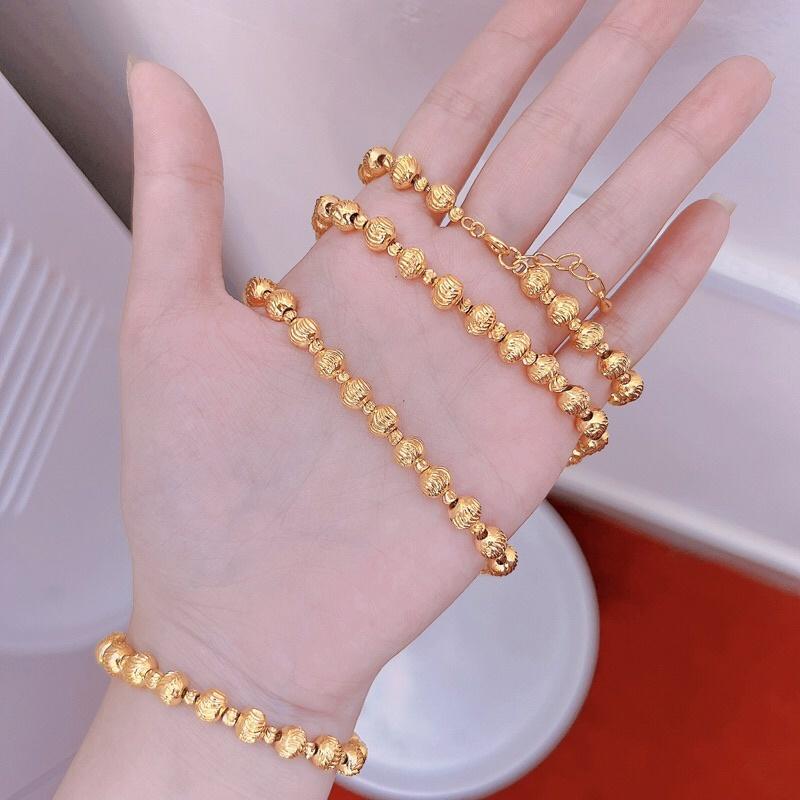 Lắc tay bi mạ vàng 18k bền màu siêu sáng vòng tay Kami