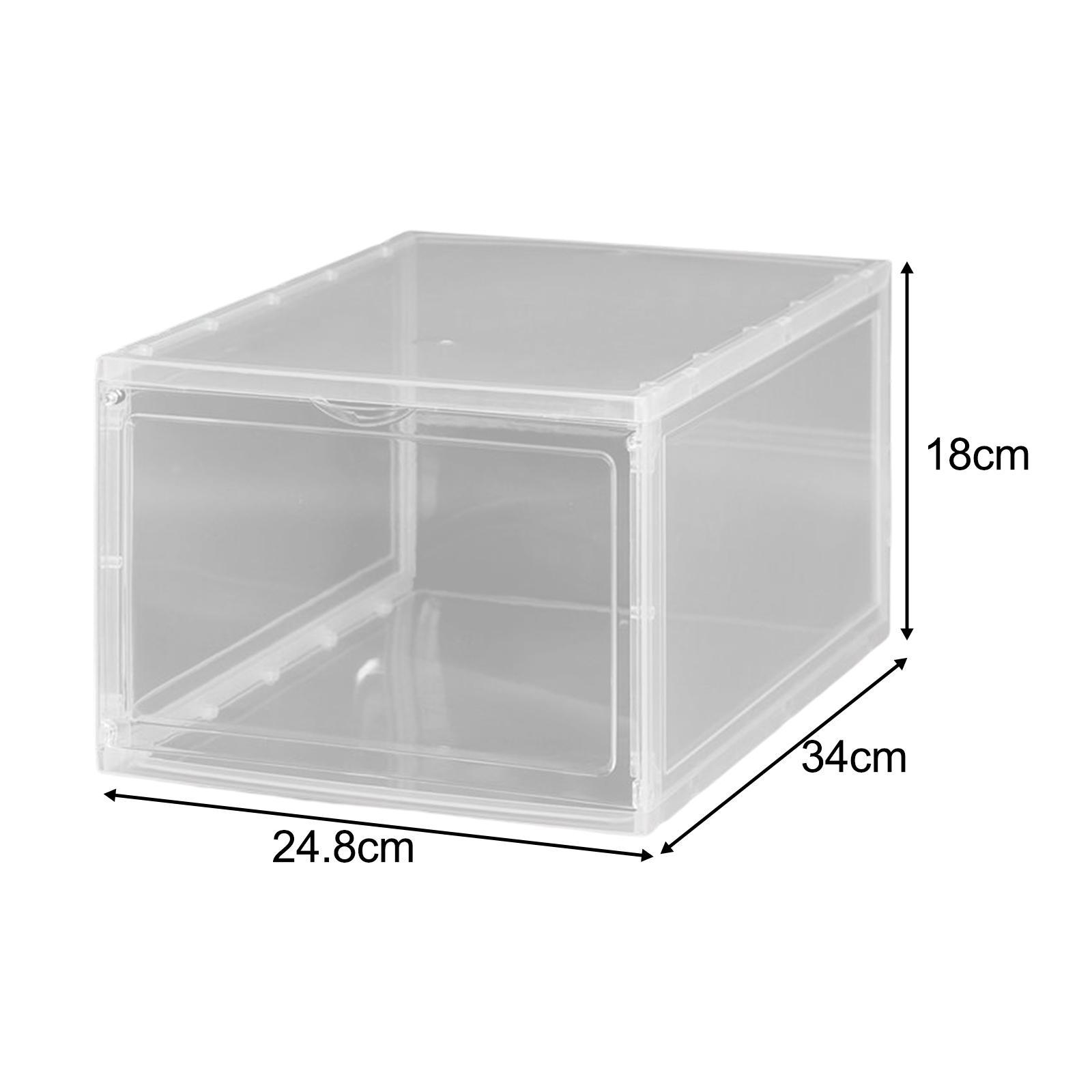 Shoe Box Stackable Shoe Bins Display Case Shoe Container for Closet