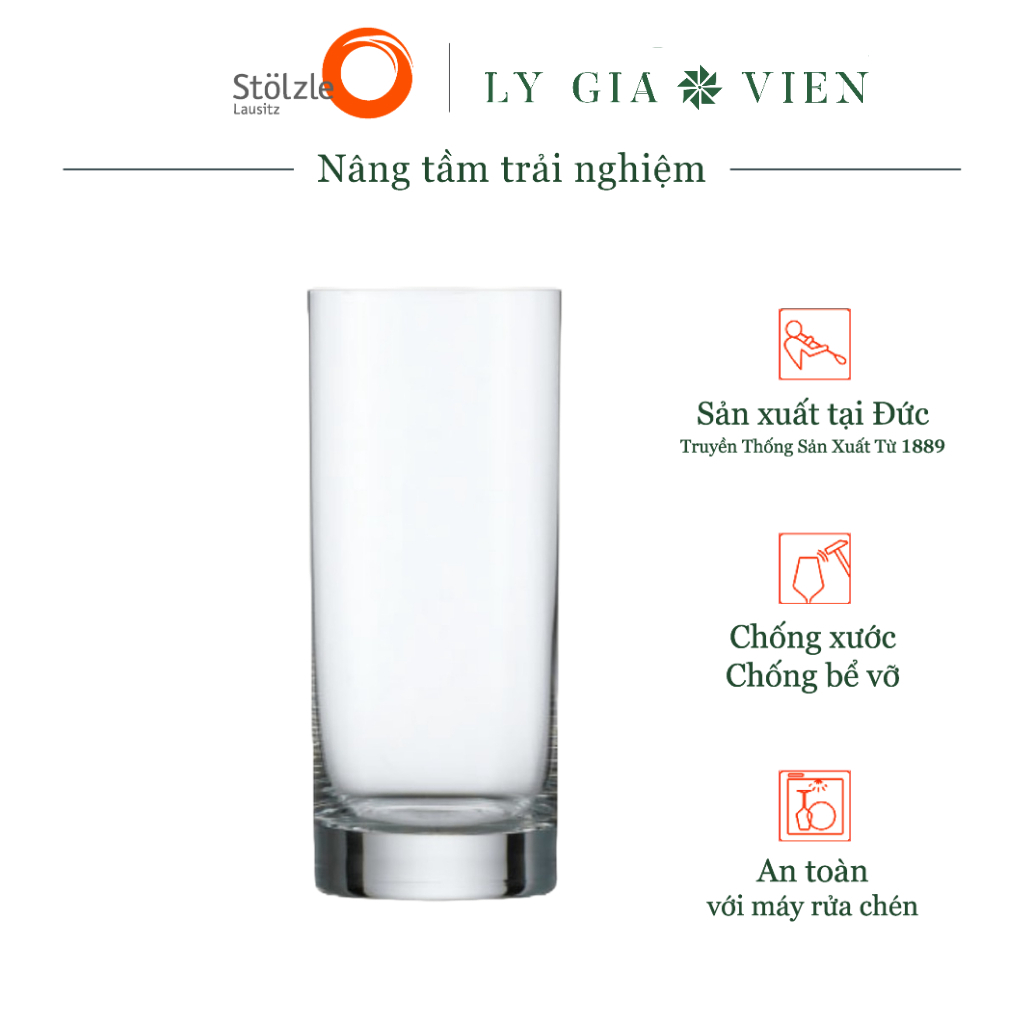 Ly Nước Ép Pha Lê Stoelzle New York Bar Juice Glass 380ml - An Toàn Với Máy Rửa Chén - Sản Xuất Tại Đức