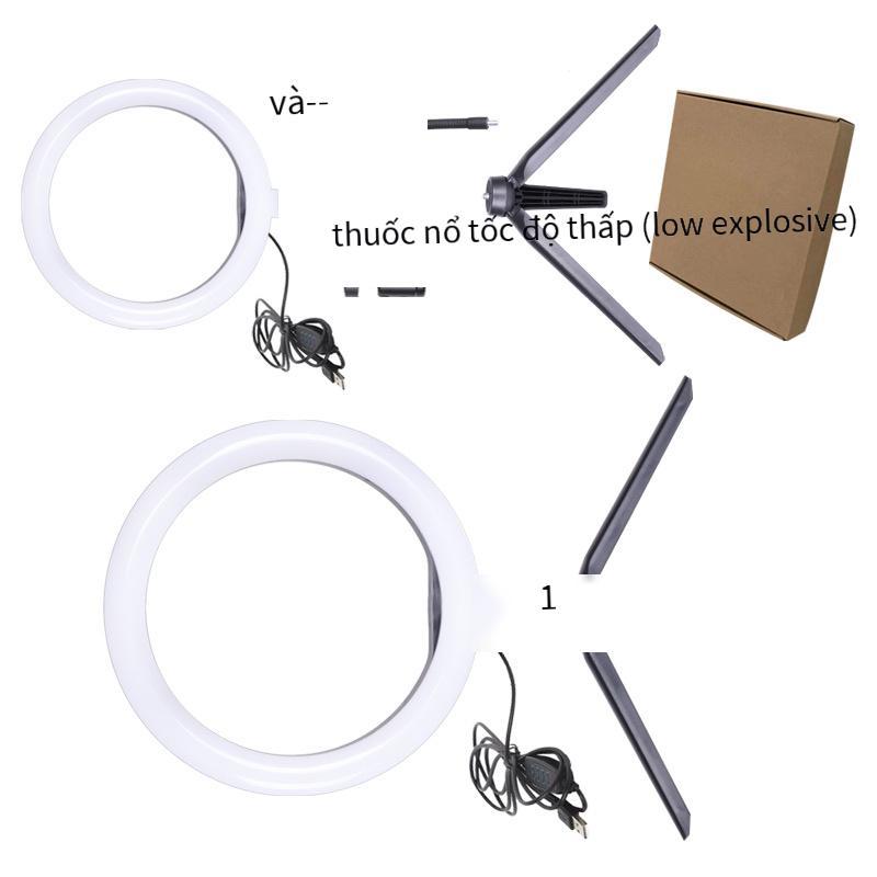 Khuyến mại vẻ đẹp phát sóng trực tiếp ánh sáng 10 inch 26 cm vòng lấp đầy ánh sáng ba màu ánh sáng điện thoại di động giá đỡ phát sóng trực tiếp ánh sáng có thể điều chỉnh
