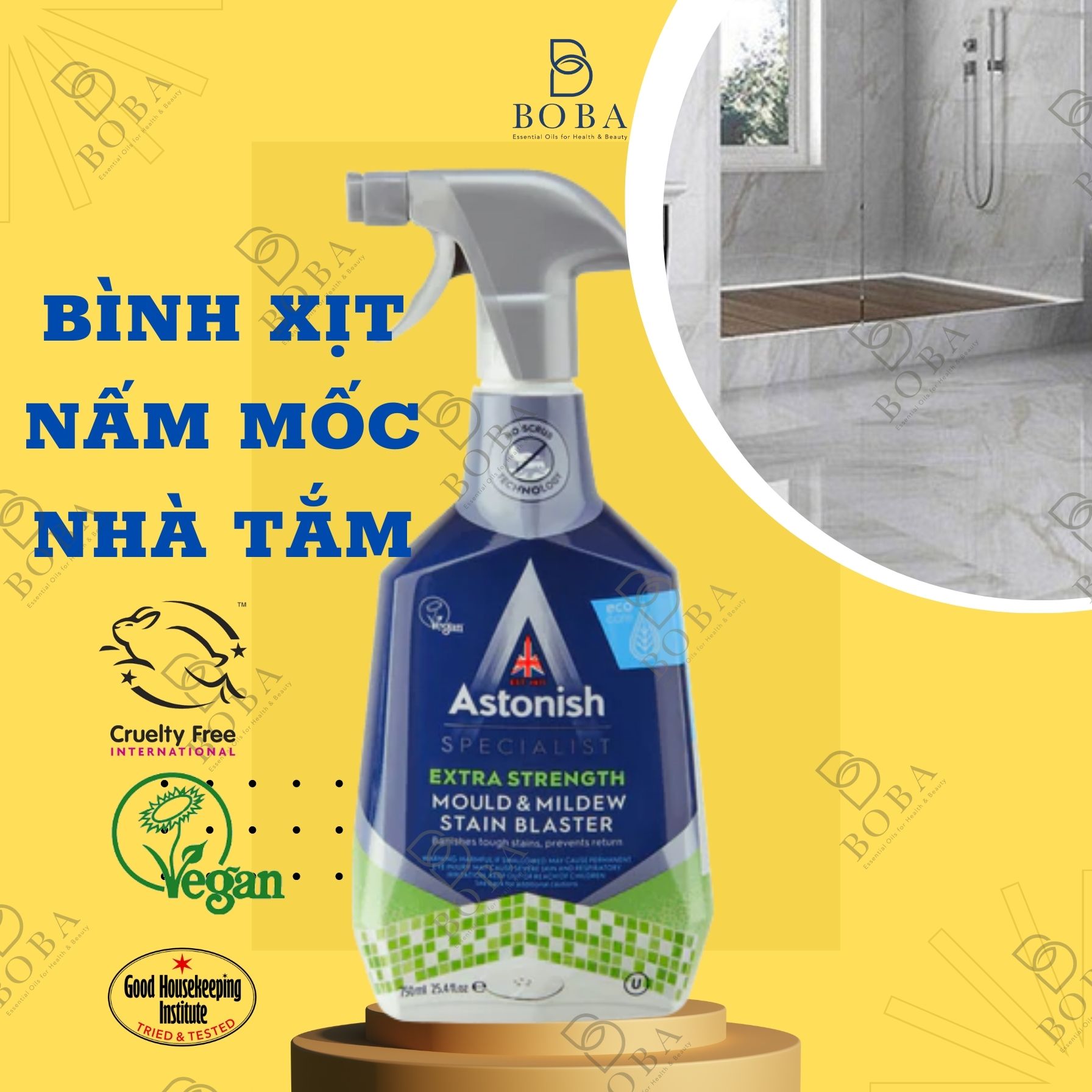 (HCM) Bình Xịt Tẩy Nấm Mốc, Làm Sạch Bồn Rửa, Nhà Vệ Sinh, Mảng Bám Tường - BOBASHOP