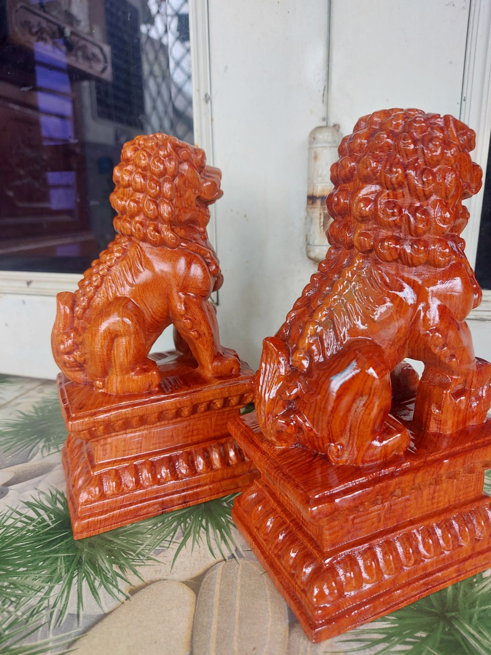 Cặp kỳ lân phong thuỷ gỗ hương cao 30-40 cm