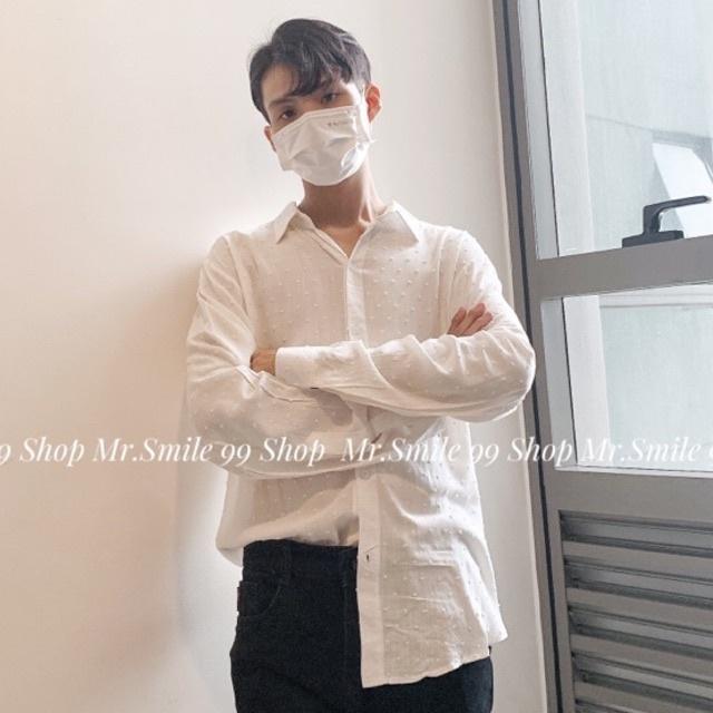 Áo Sơ Mi Nam Tay Dài Basic Hoa Tuyết Unisex phong cách Hàn Quốc, hàng thiết kế Mr.Smile 99 Shop