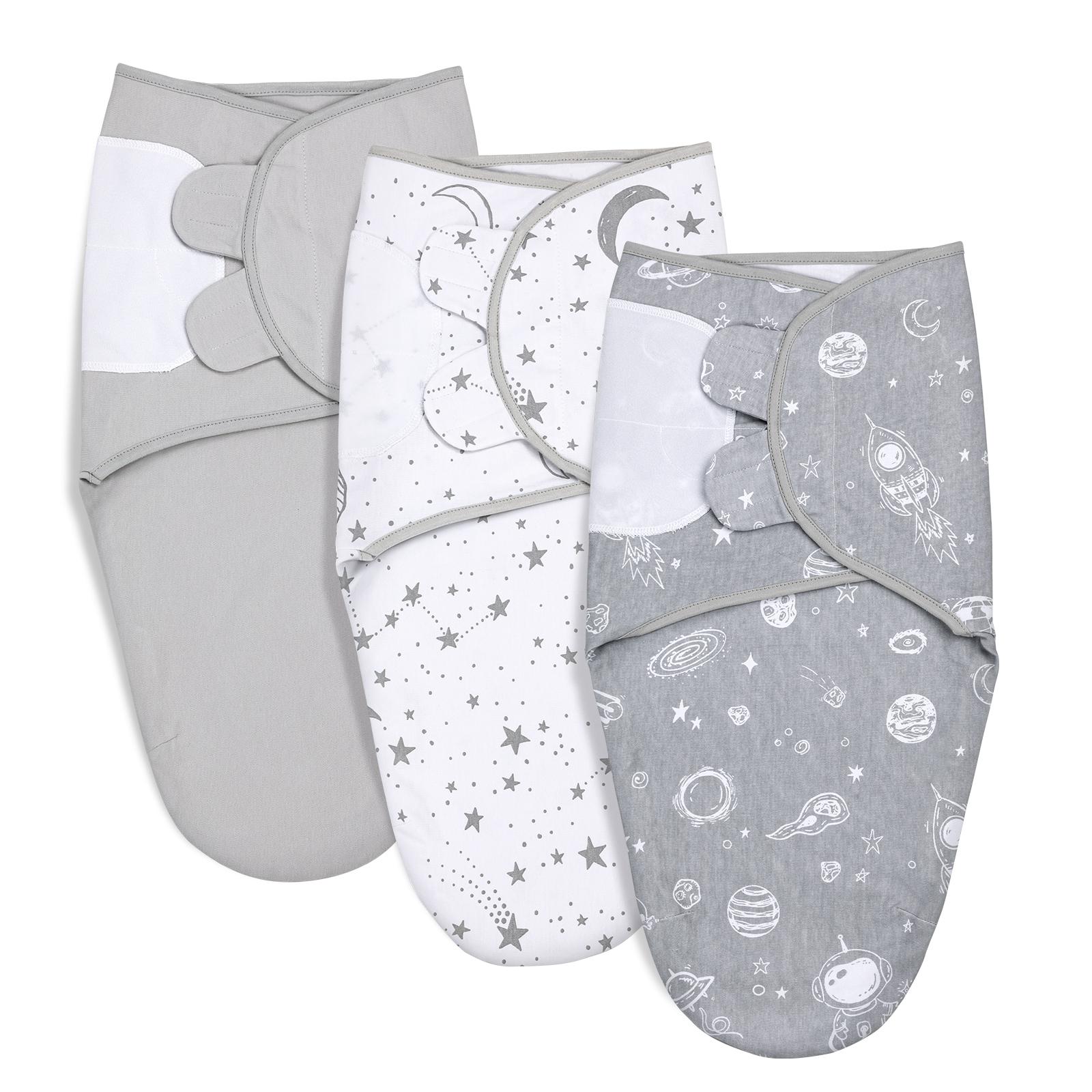 3 Chiếc 100% Cotton Sơ Sinh Đầm Quấn Bé Nhận Được Bộ Chăn Ga Gối Giường Dễ Thương Trẻ Sơ Sinh Túi Ngủ Cho Bé Đầm Dành Cho Bé Từ 0-3 Tháng - one