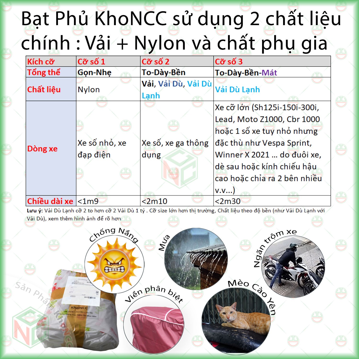 (Phủ Kín) Bạt Trùm Xe Cỡ 4 Siêu To - SH 150i 300i Phủ Sát Đất - Xe Moto PKL - Áo Che Xe Máy Cao Cấp Vải Dù Lạnh (Dù Cá Vân Tổ Ong) - KhoNCC Hàng Chính Hãng