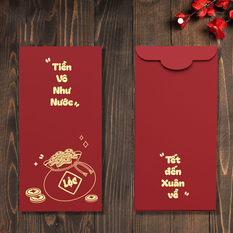 Bao lì xì Tết Bính Ngọ 2026 – Tết Đến Xuân Về, giấy C150 dày cán màng mịn, in sắc nét, đựng tiền 500k(TOKDODO)