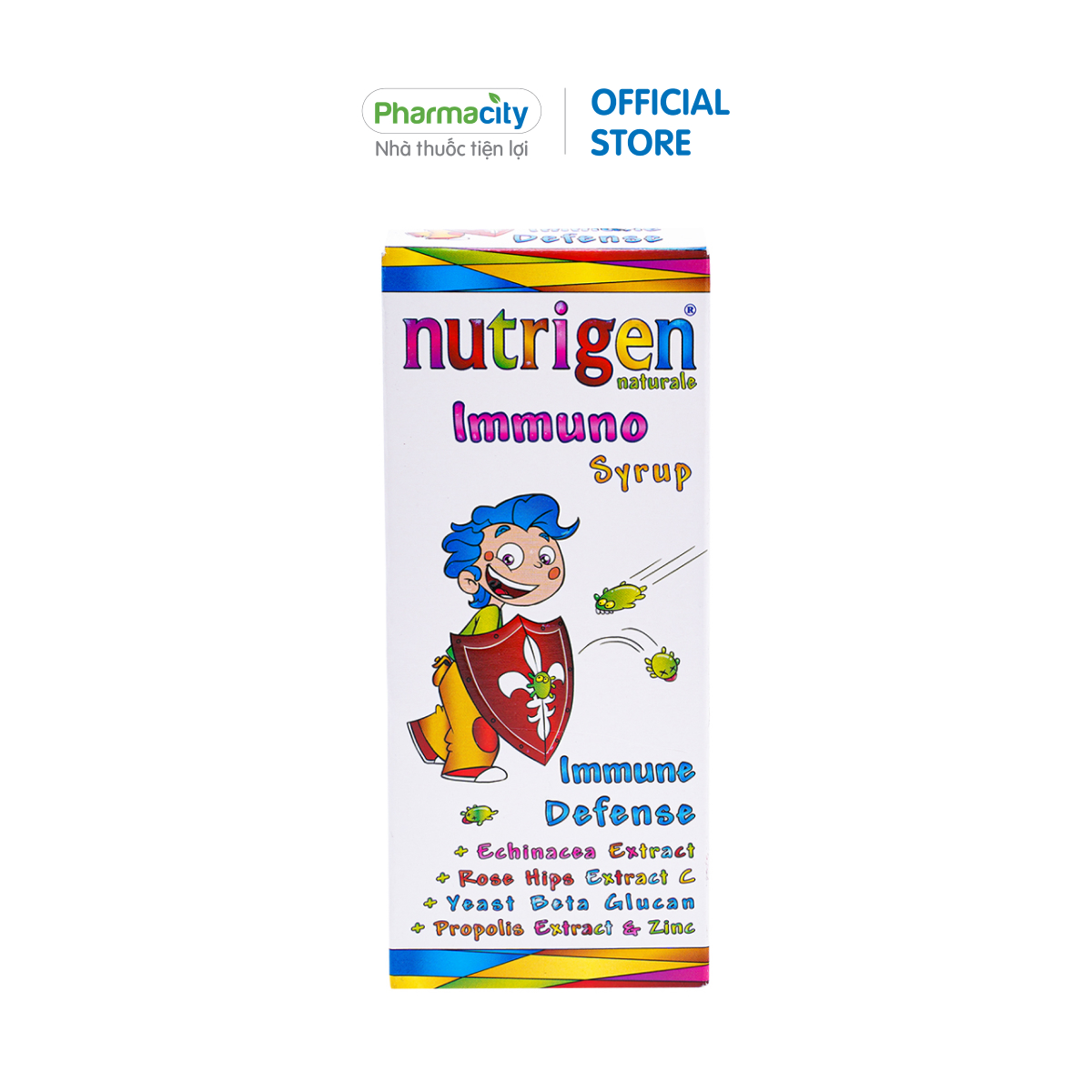 Siro tăng cường đề kháng cho trẻ Nutrigen Naturale Immuno hỗ trợ giảm nguy cơ viêm họng, viêm phế quản