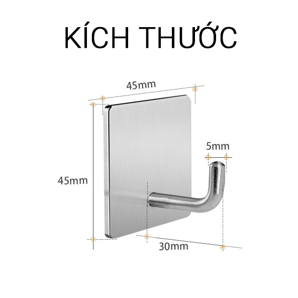 Móc Treo Đồ INOX 304 băng dán 3M SIÊU DÍNH dán Tường Gạch, Men, Kính, loại 1 móc tròn mới