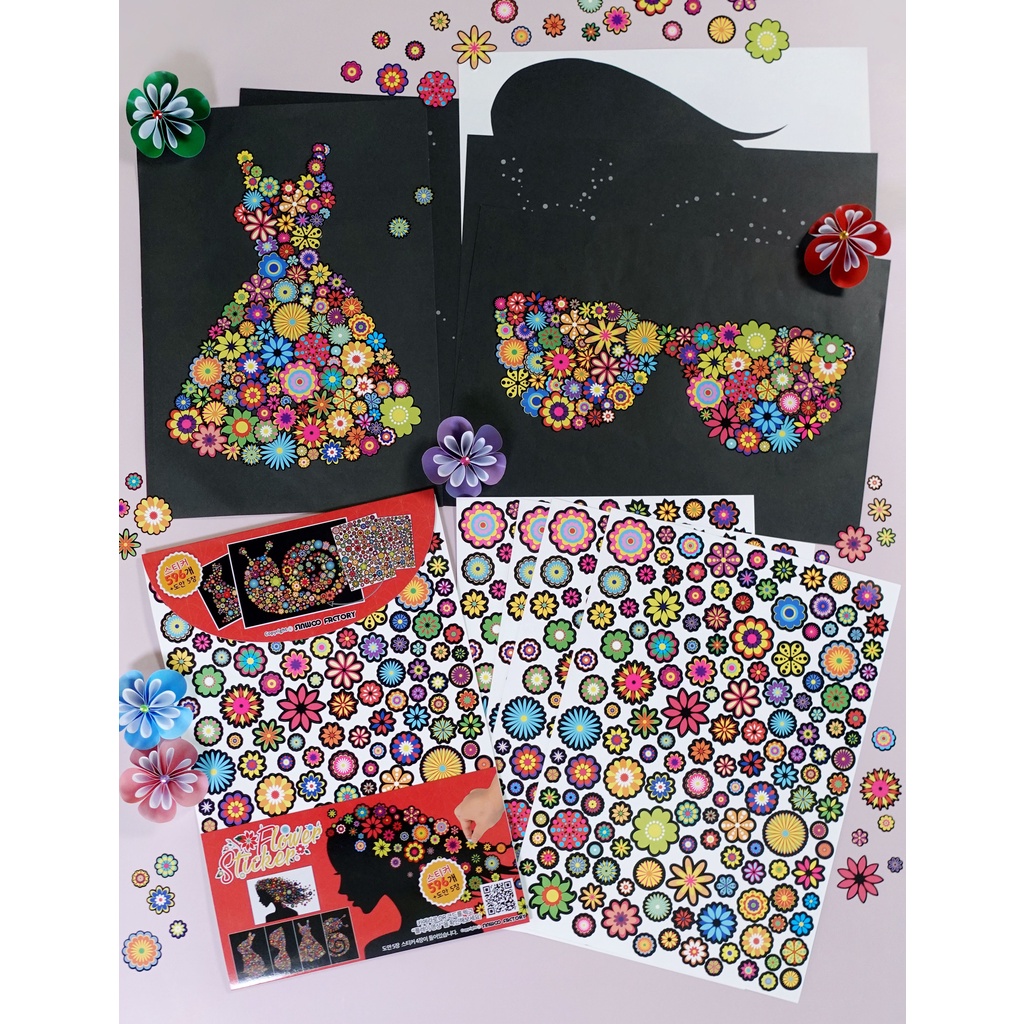 Bộ 4 tờ Sticker Sinwoo chất liệu trong suốt kèm 5 tranh | Bộ sticker trang trí sổ DIY độc đáo