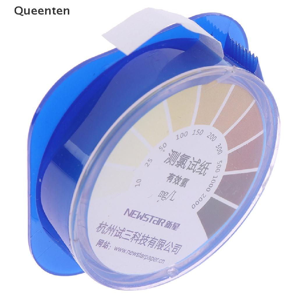 Queenten 1Roll Chlorine Test Paper Strips Range 10-2000mg/lppm Color Chart Cleaning Water QT